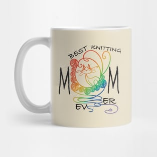 Best knitting mom ever cat Mug